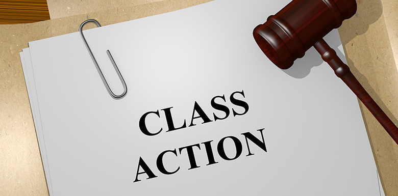 Class Action file with gavel
